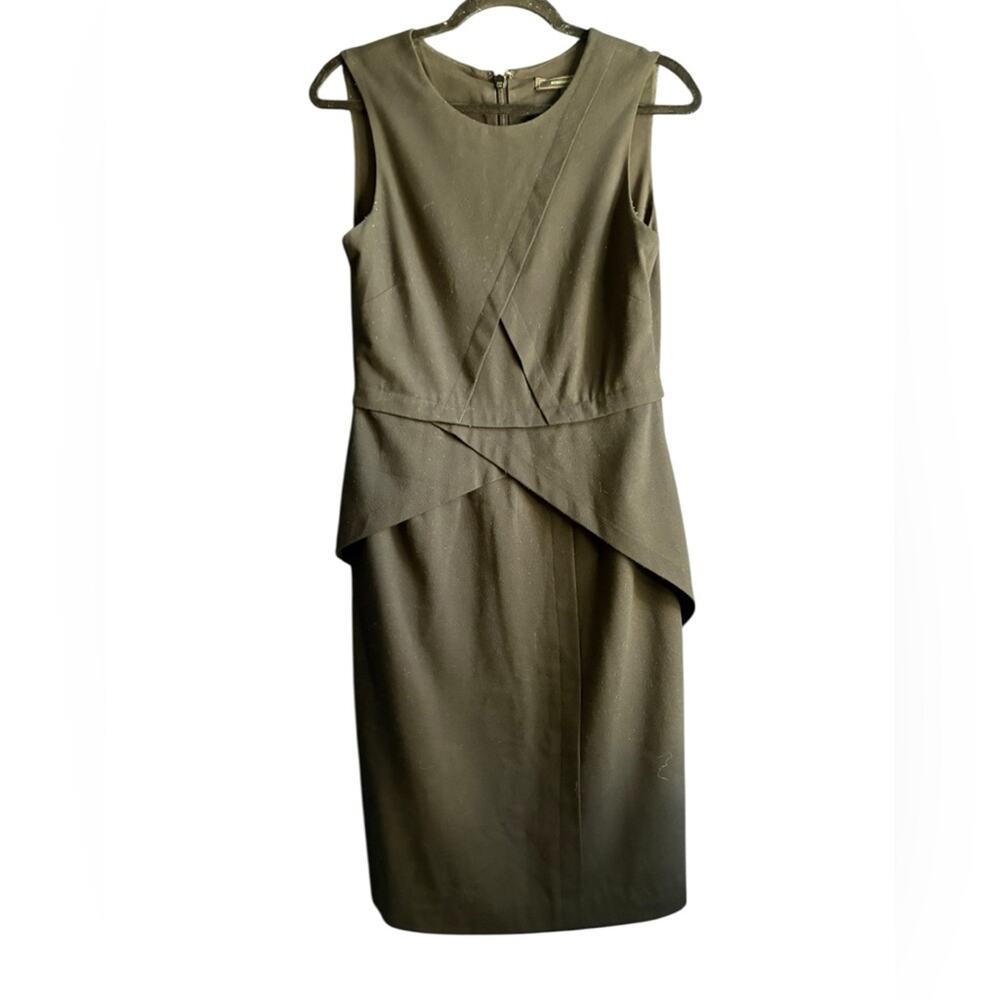 BCBGMaxAzria Black Asymmetrical Y2K Wrap Sheath Dress